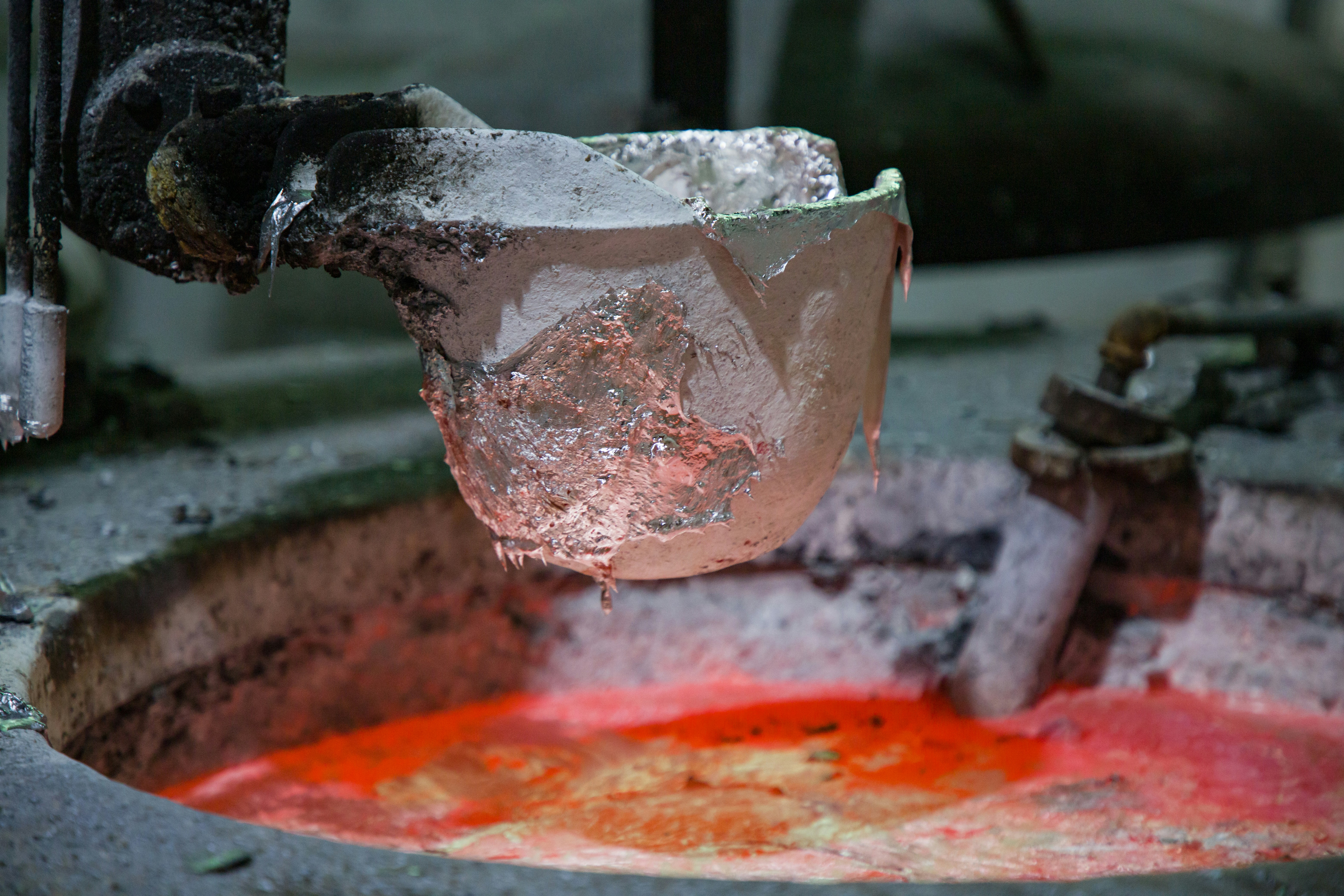 Photography Color picture accurate Swiss lighting horizontal frame interior heat close-up shadow day skill dangerous metal work no melt